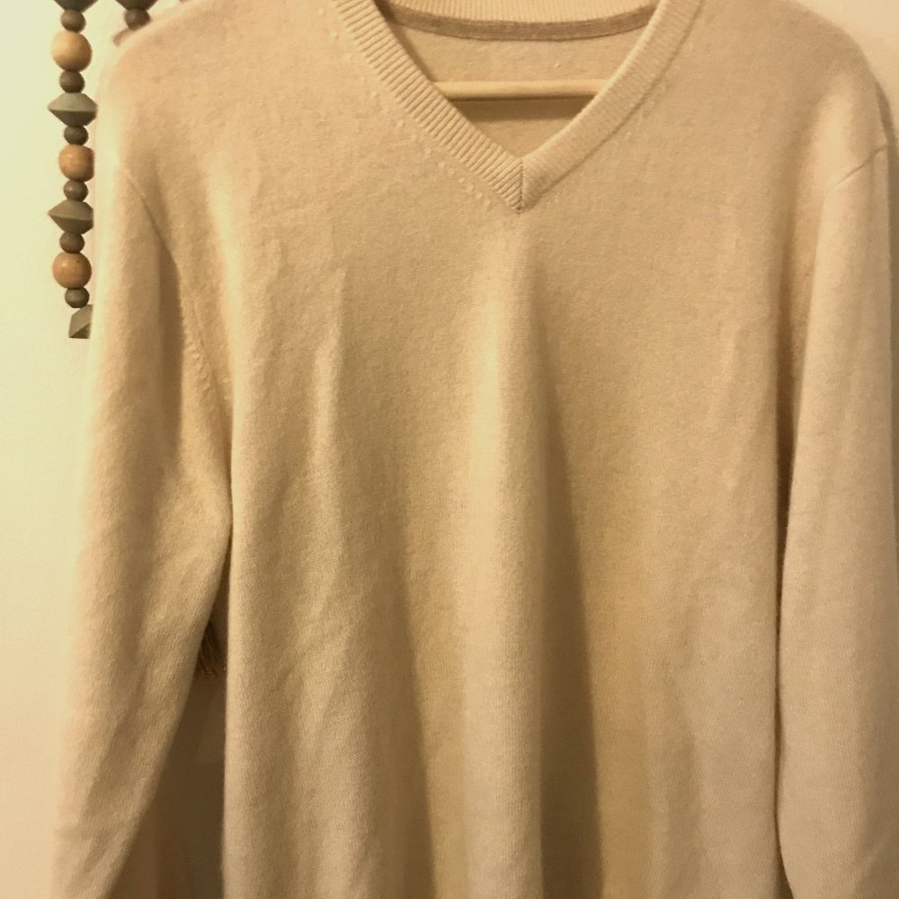 Vintage Cream Cashmere Knit Sweater
